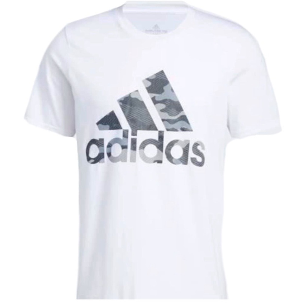 Adidas Badge of Sport Texture Camo TEE Men's White T-Shirt Size Medium